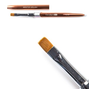 EXCELLENT PRO PĘDZELEK DO ŻELU #6 FLAT (ROSE GOLD)