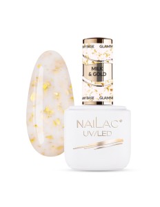 NAILAC Baza kauczukowa Glammy Base Milk&Gold 7ml
