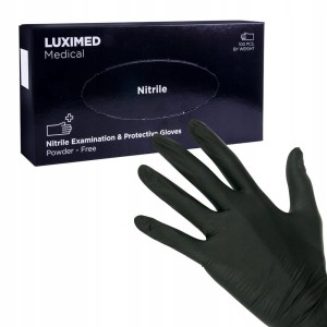Rękawice nitrylowe L LUXMED CZARNE