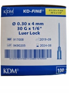 IGŁY DO MEZOTERAPII IGŁOWEJ 30G 0,30x4mm 100 sztuk