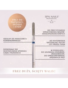 SPN Frez duży ścięty walec do paznokci,skórek,stóp