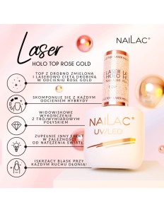 Top hybrydowy Laser Holo Top Rose Gold 7ml NaiLac