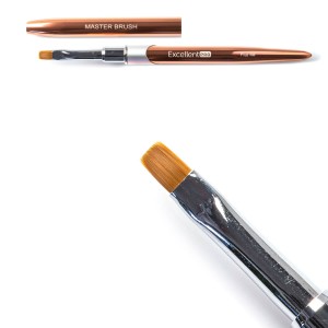 EXCELLENT PRO PĘDZELEK DO ŻELU #4 FLAT (ROSE GOLD)