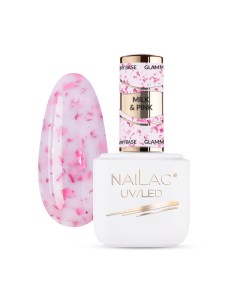 NAILAC Baza kauczukowa Glammy Base Milk&Pink 7ml