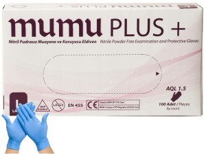 Rękawice nitrylowe L MUMU+ NIEBIESKIE