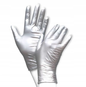 Rękawice nitrylowe BEAUTY LUXE Silver S 50szt
